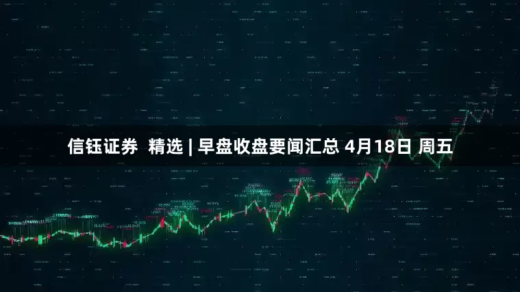信钰证券  精选 | 早盘收盘要闻汇总 4月18日 周五